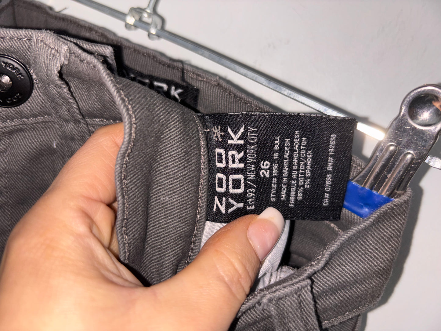 Jeans Gris Homme ZOO YORK - Grandeur: 26