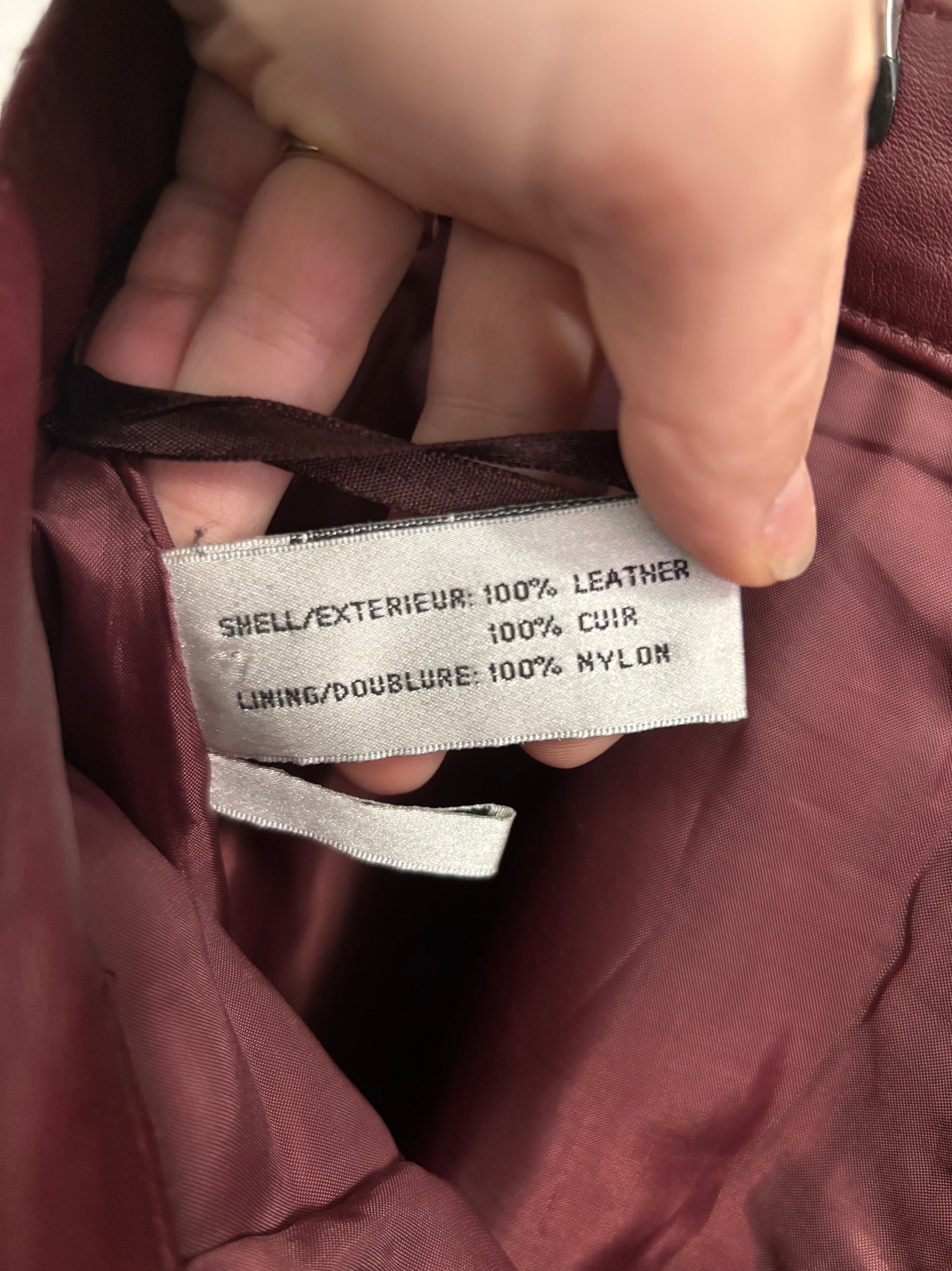 Jupe Cuire Rouge Vin RTG COLLECTIONS - Grandeur: 11