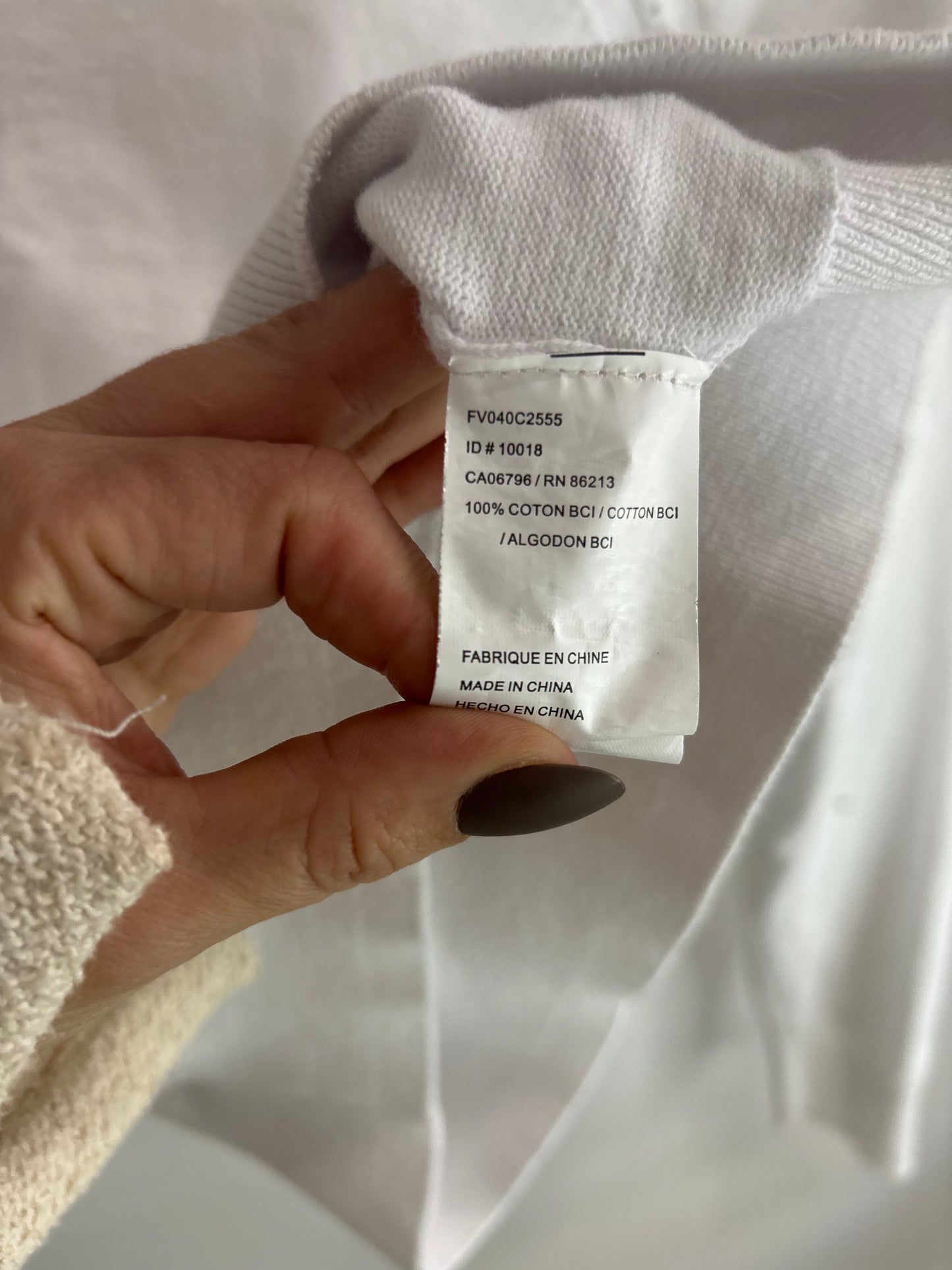 Chandail Manche Longue Blanc TRISTAN - Grandeur: Medium