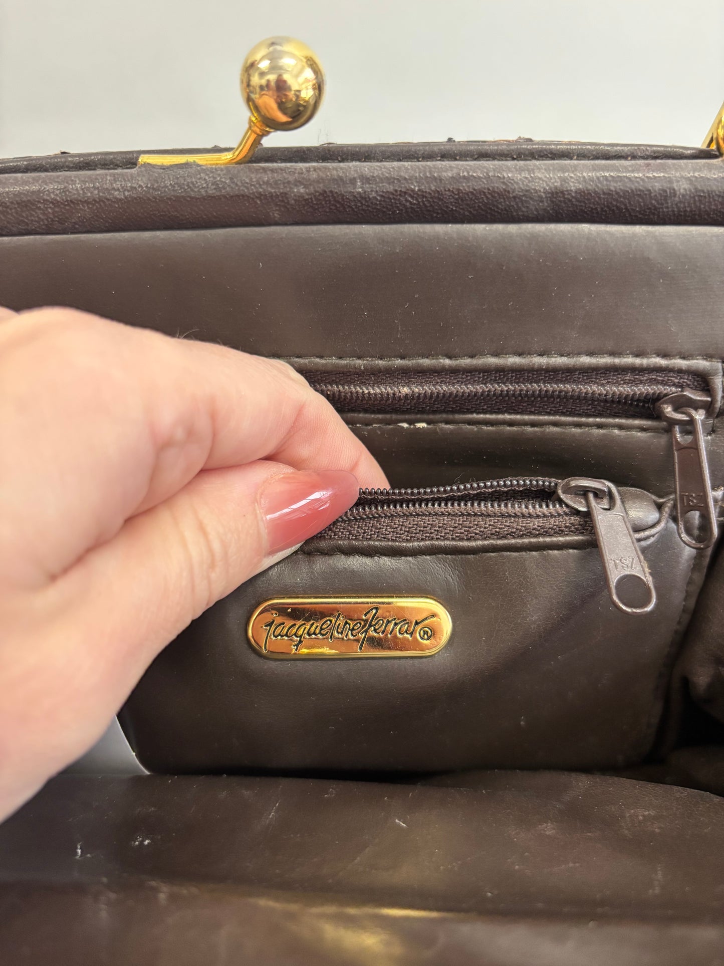 Sac a Main Brun Vintage JACQUELINE FERRAR