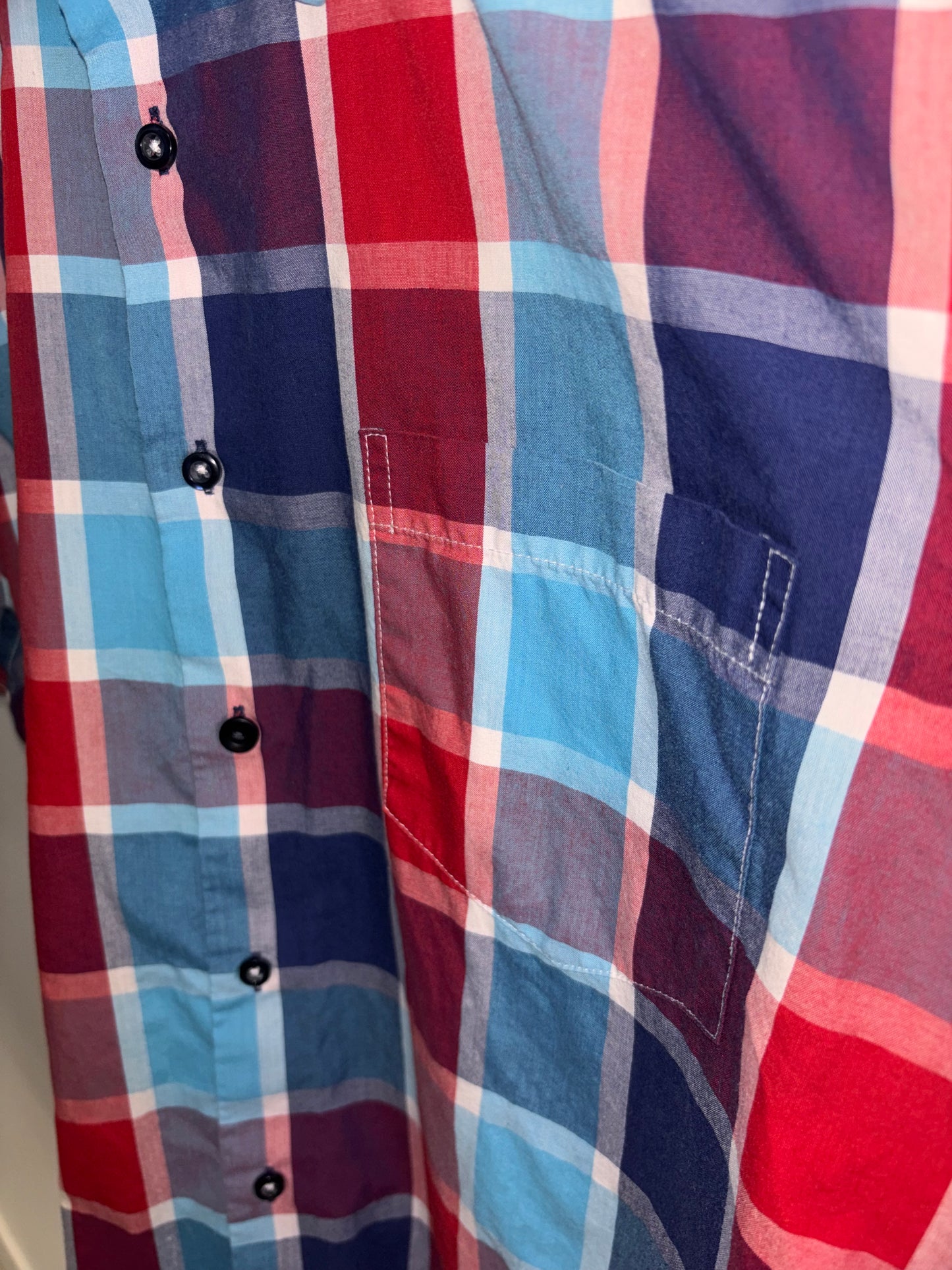 Chemise Carroté rouge & bleu - CLACK ICE APPAREL - Grandeur: Medium