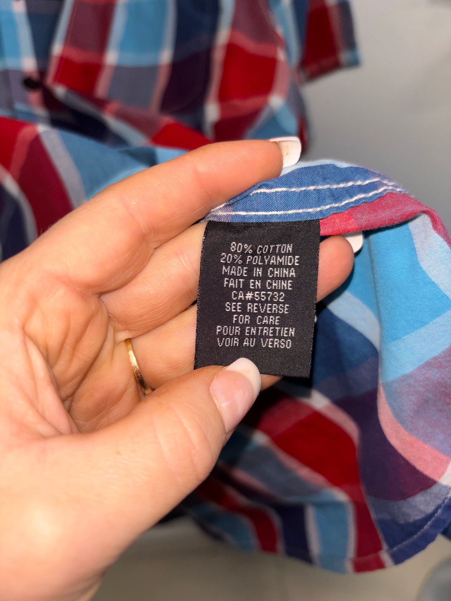 Chemise Carroté rouge & bleu - CLACK ICE APPAREL - Grandeur: Medium