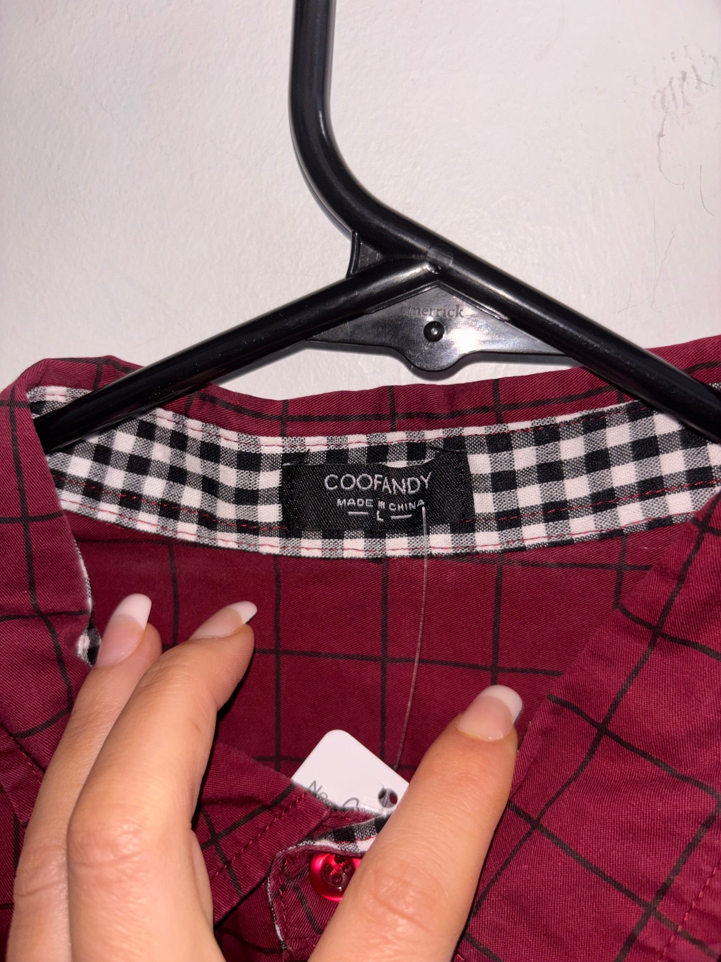 Chemise Rouge Homme COOFANDY - Grandeur: Large