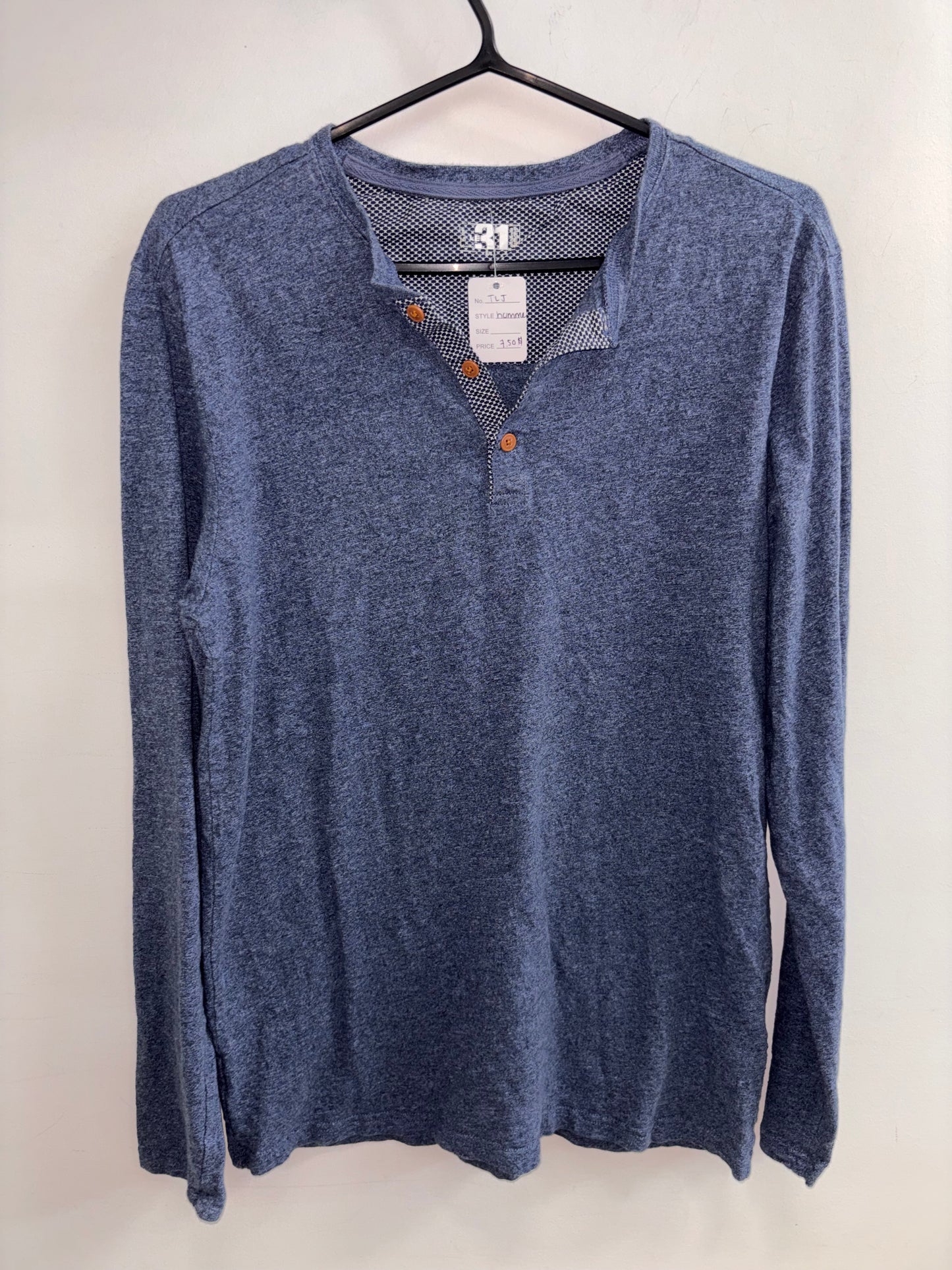 Haut Manche Longue Bleu Homme SIMONS - Grandeur: Large