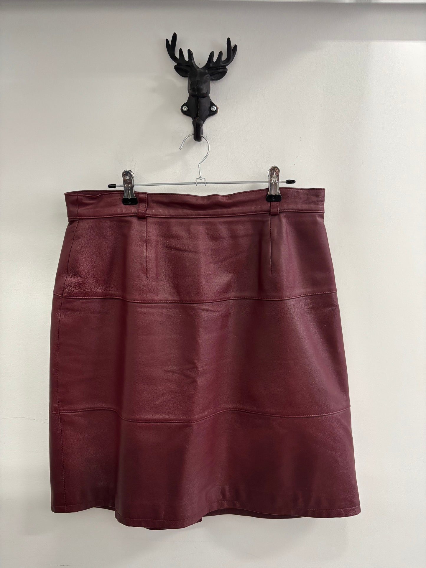 Jupe Cuire Rouge Vin RTG COLLECTIONS - Grandeur: 11