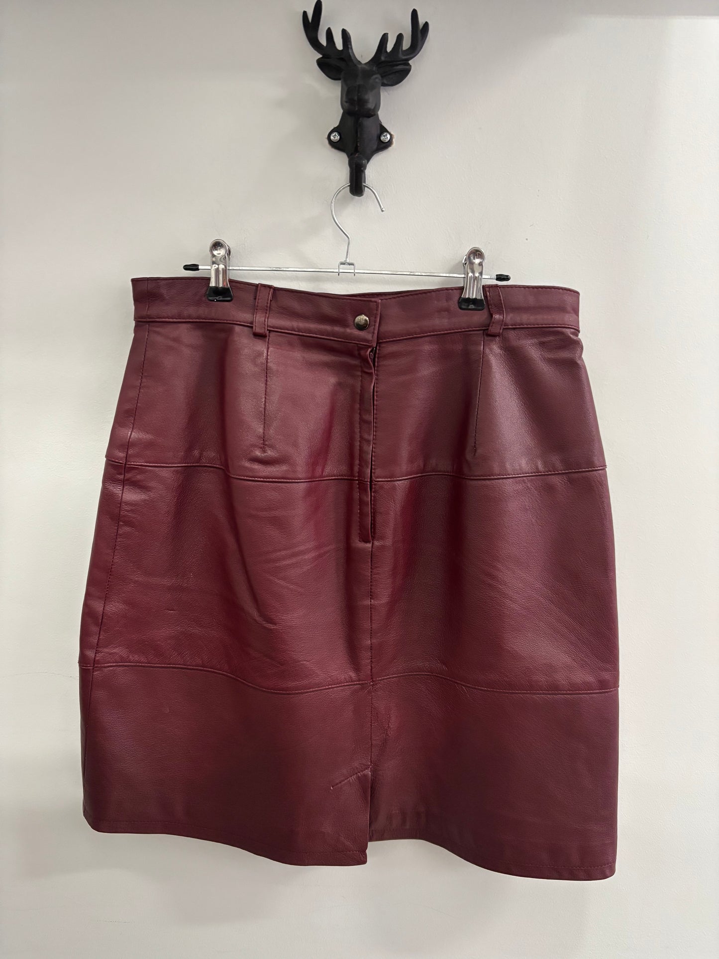 Jupe Cuire Rouge Vin RTG COLLECTIONS - Grandeur: 11