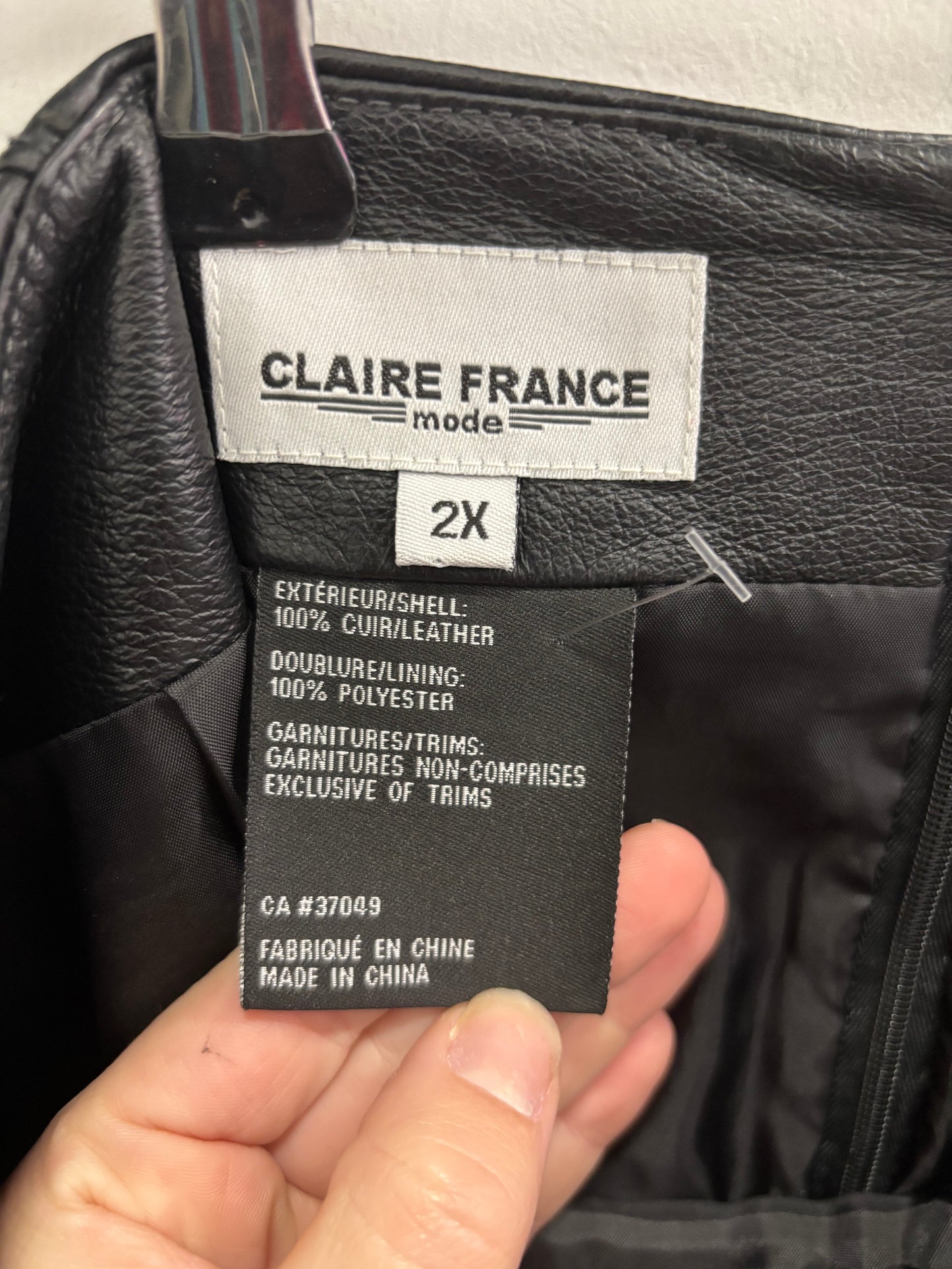 Jupe Cuire Noir CLAIRE FRANCE - Grandeur: 2X