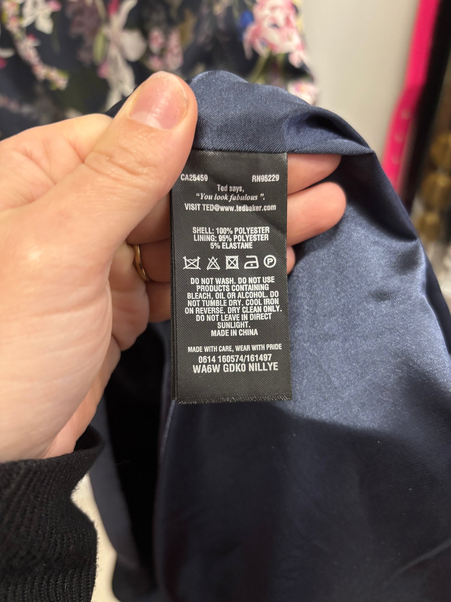 Robe Fleuri Bleu Marin TED BAKER LONDON - Grandeur: 5