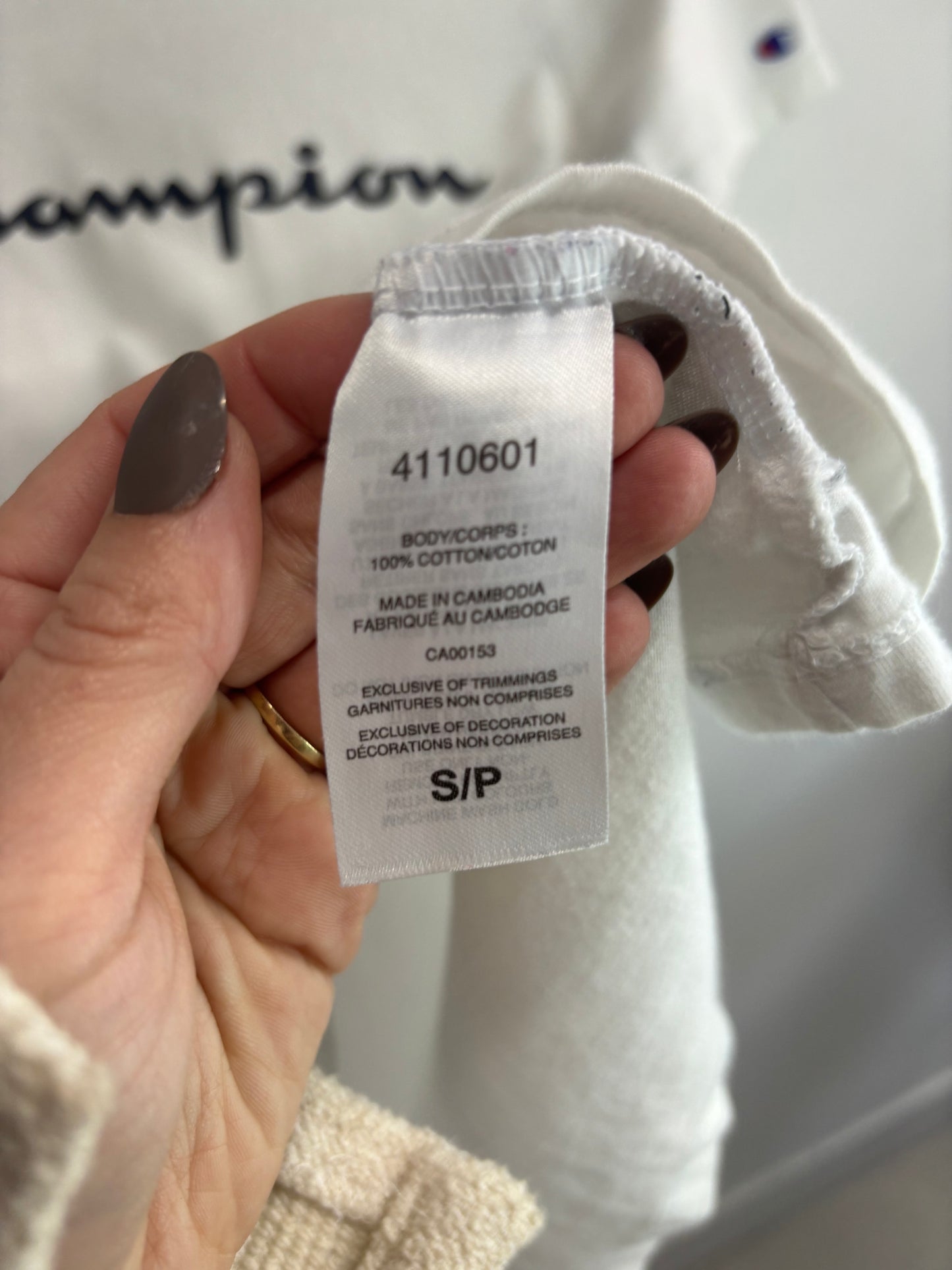 T-shirt basic Blanc CHAMPION - Grandeur: Small