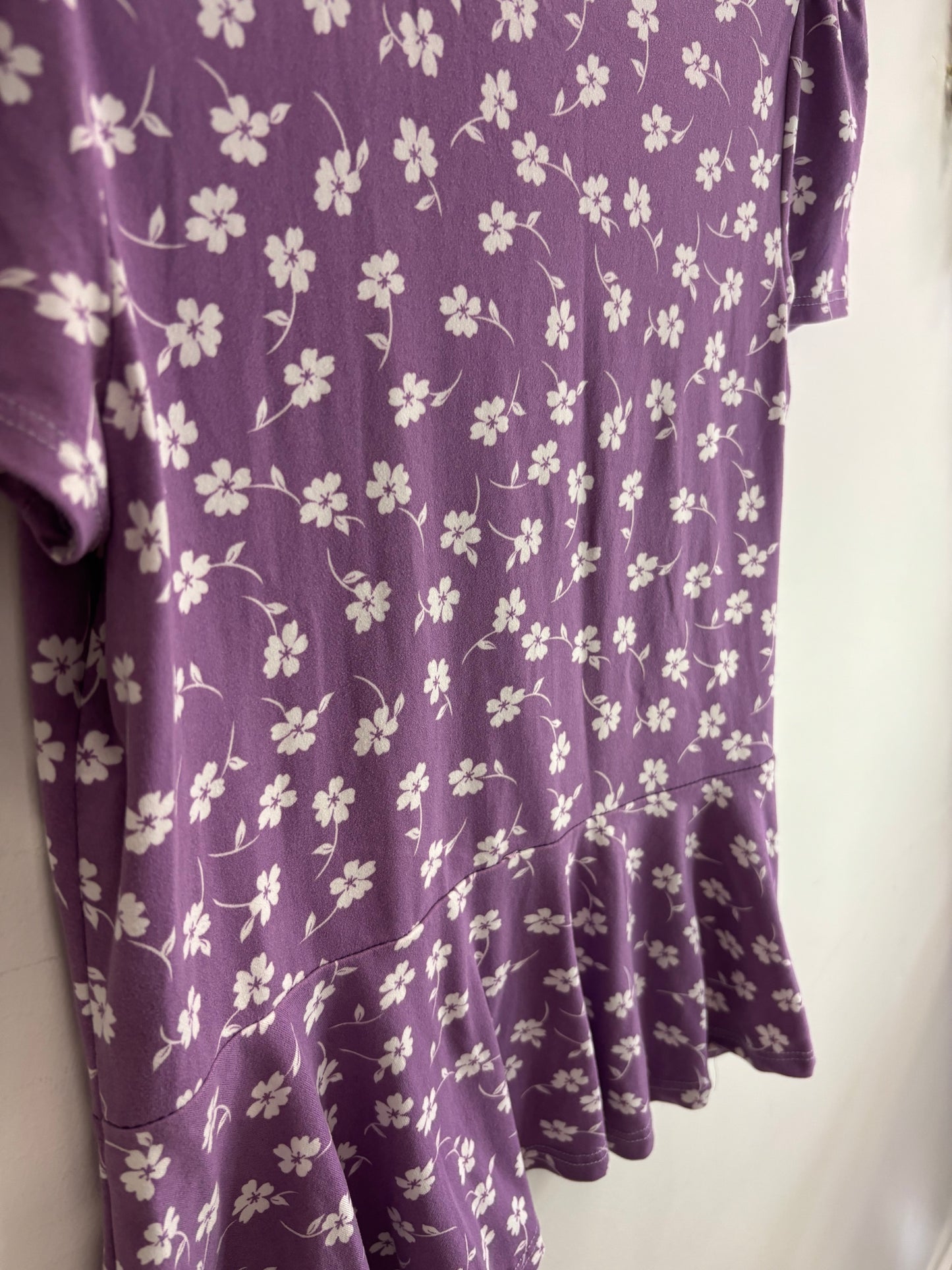 T-Shirt Mauve & Fleuri Blanc REBEL SUGAR - Grandeur: Medium