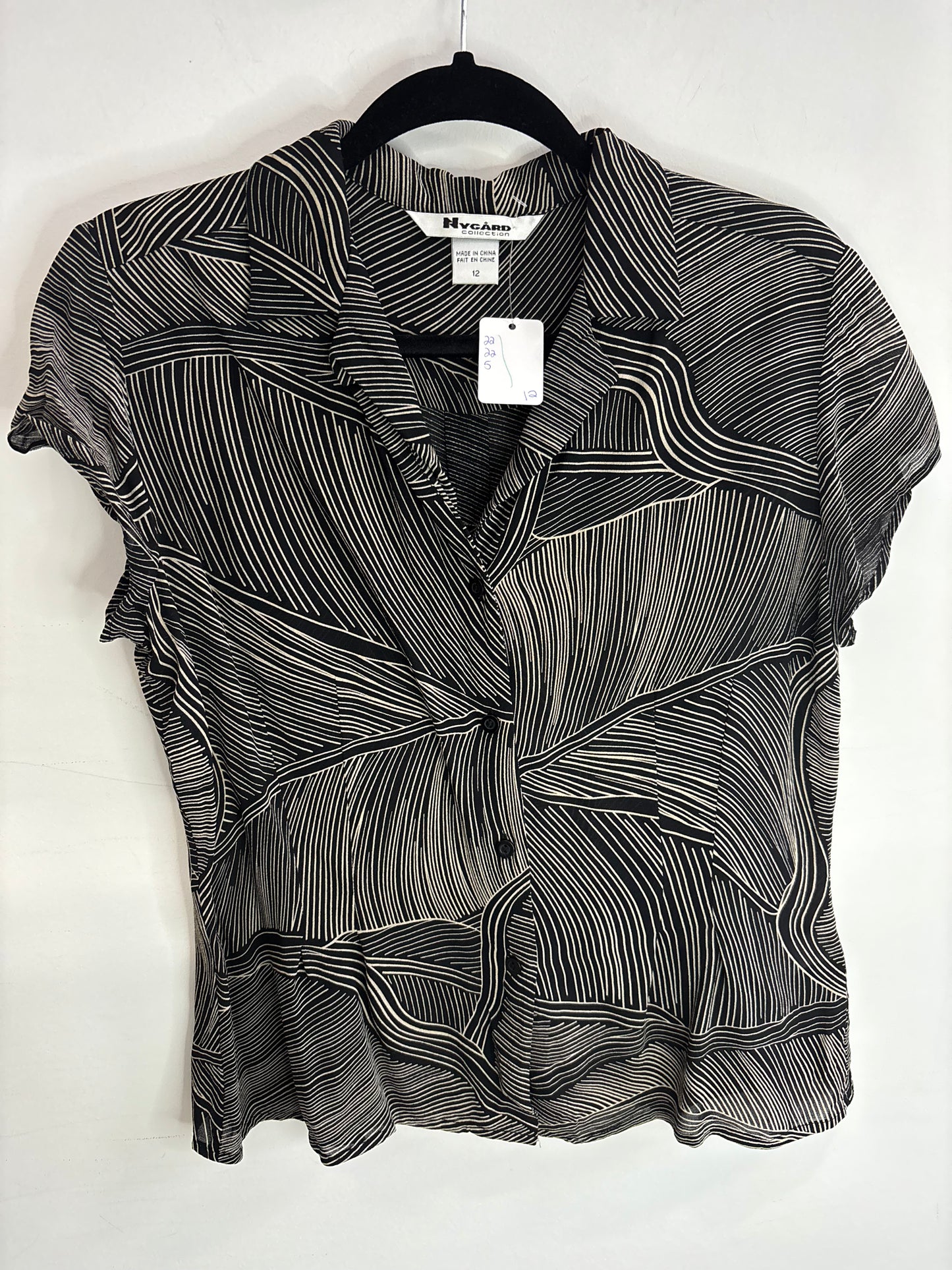 Chemise Noir Manche Courte NYGARD COLLECTION - Grandeur: 12