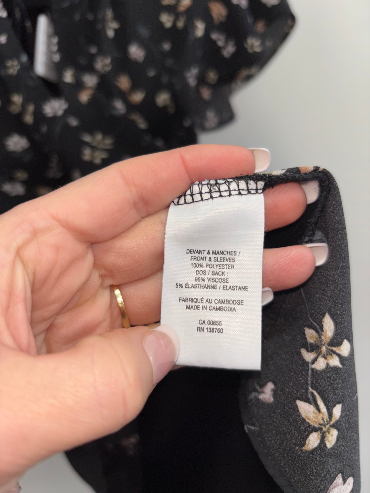 Chemise Fleuri Noir REITMANS - Grandeur: Large