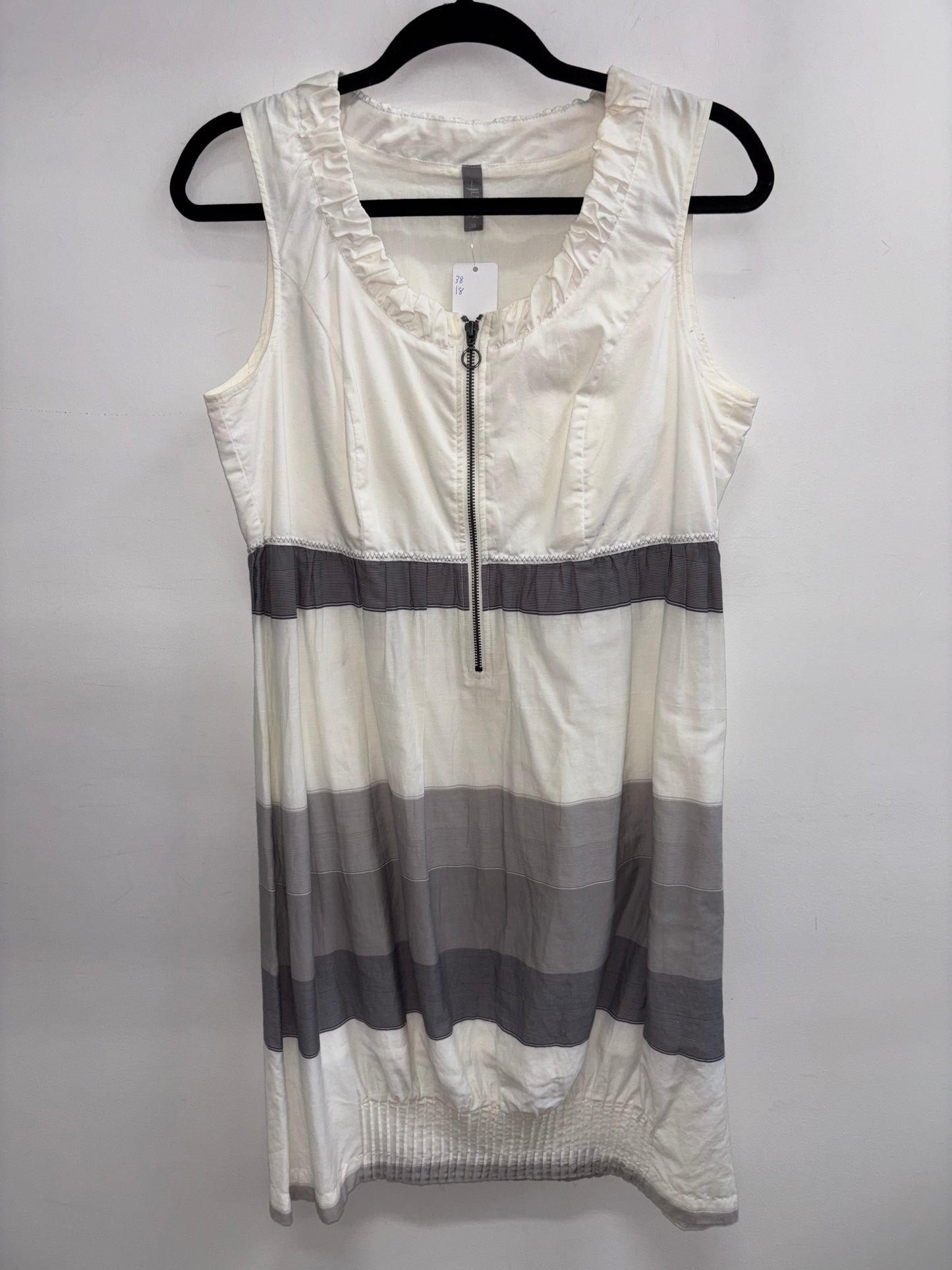 Robe Frou-Frou Blanc & Gris JENSEN WOMAN - Grandeur: 38