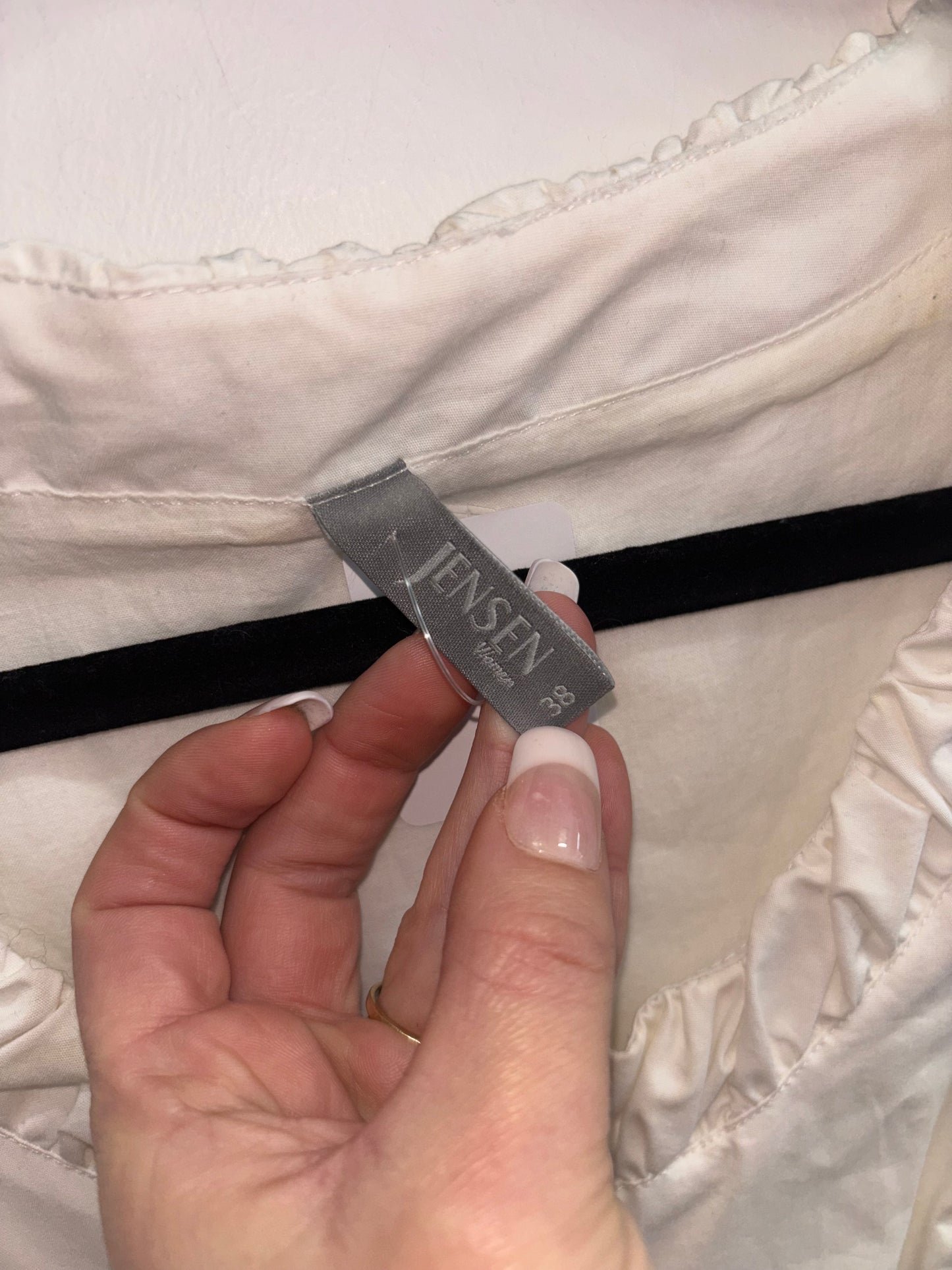 Robe Frou-Frou Blanc & Gris JENSEN WOMAN - Grandeur: 38