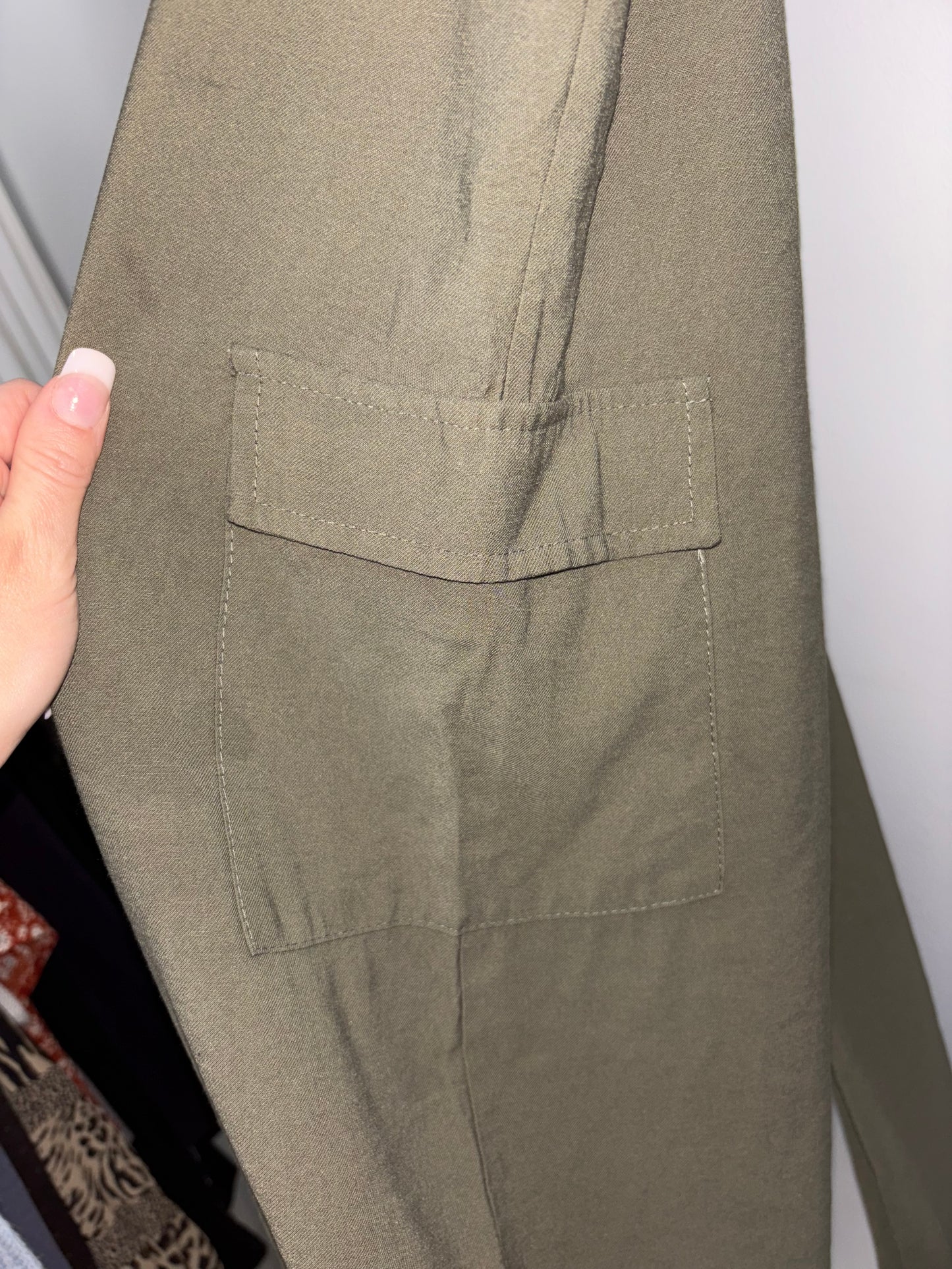 Pantalon Patte Large Vert CONTEMPORAINE - Grandeur: Small