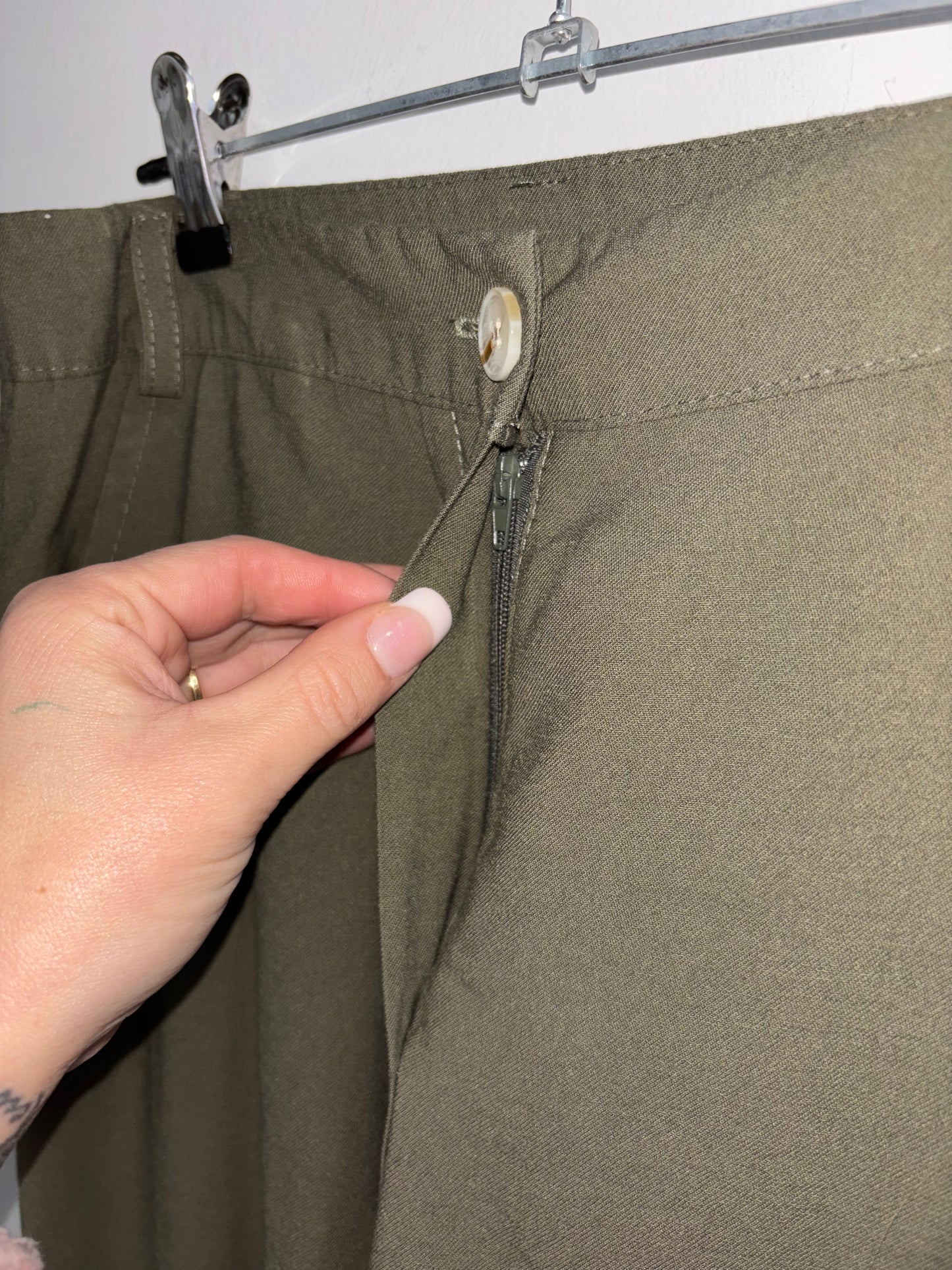 Pantalon Patte Large Vert CONTEMPORAINE - Grandeur: Small