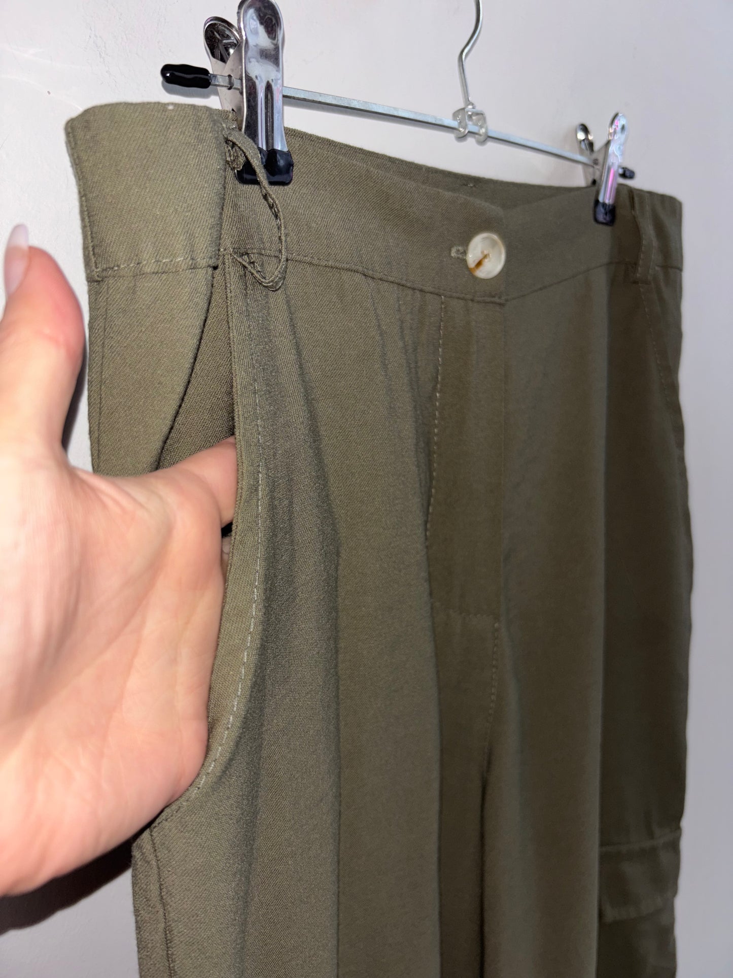 Pantalon Patte Large Vert CONTEMPORAINE - Grandeur: Small