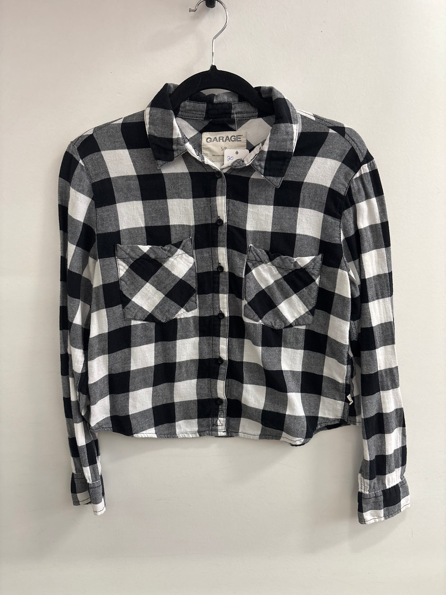 Chemise Carotté Noir & Blanc Cours GARAGE - Grandeur: Small