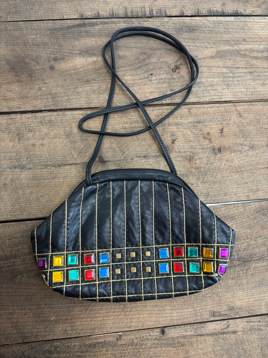 Sac A Main Vinatge Noir avec Jewels Couleur