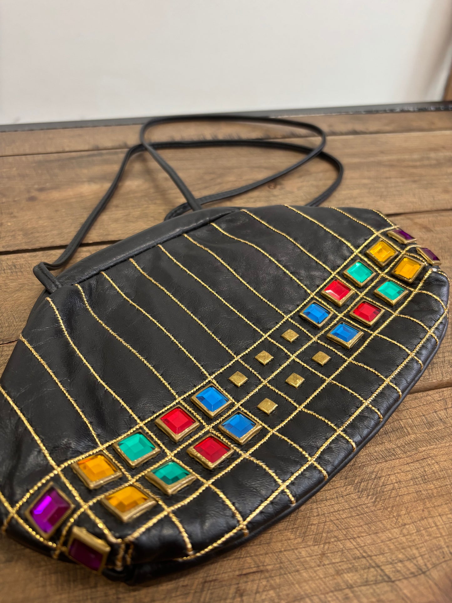 Sac A Main Vinatge Noir avec Jewels Couleur