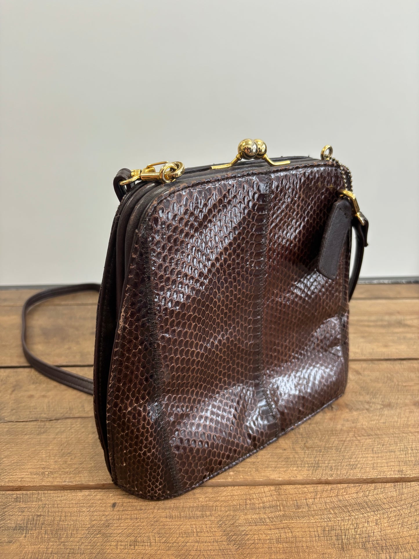 Sac a Main Brun Vintage JACQUELINE FERRAR